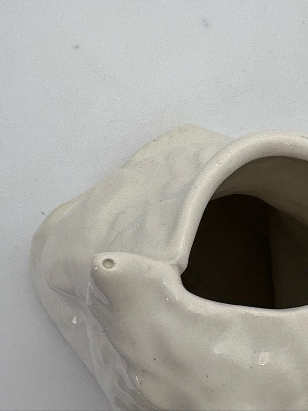 Vintage Ceramic Owl Vase - White Home Art Decor